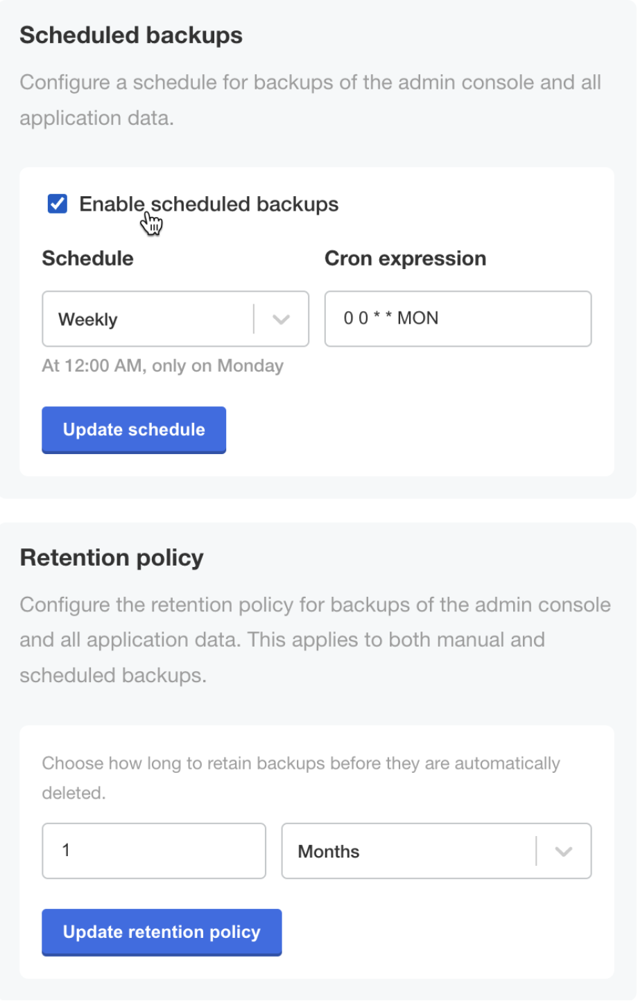 scheduled backups